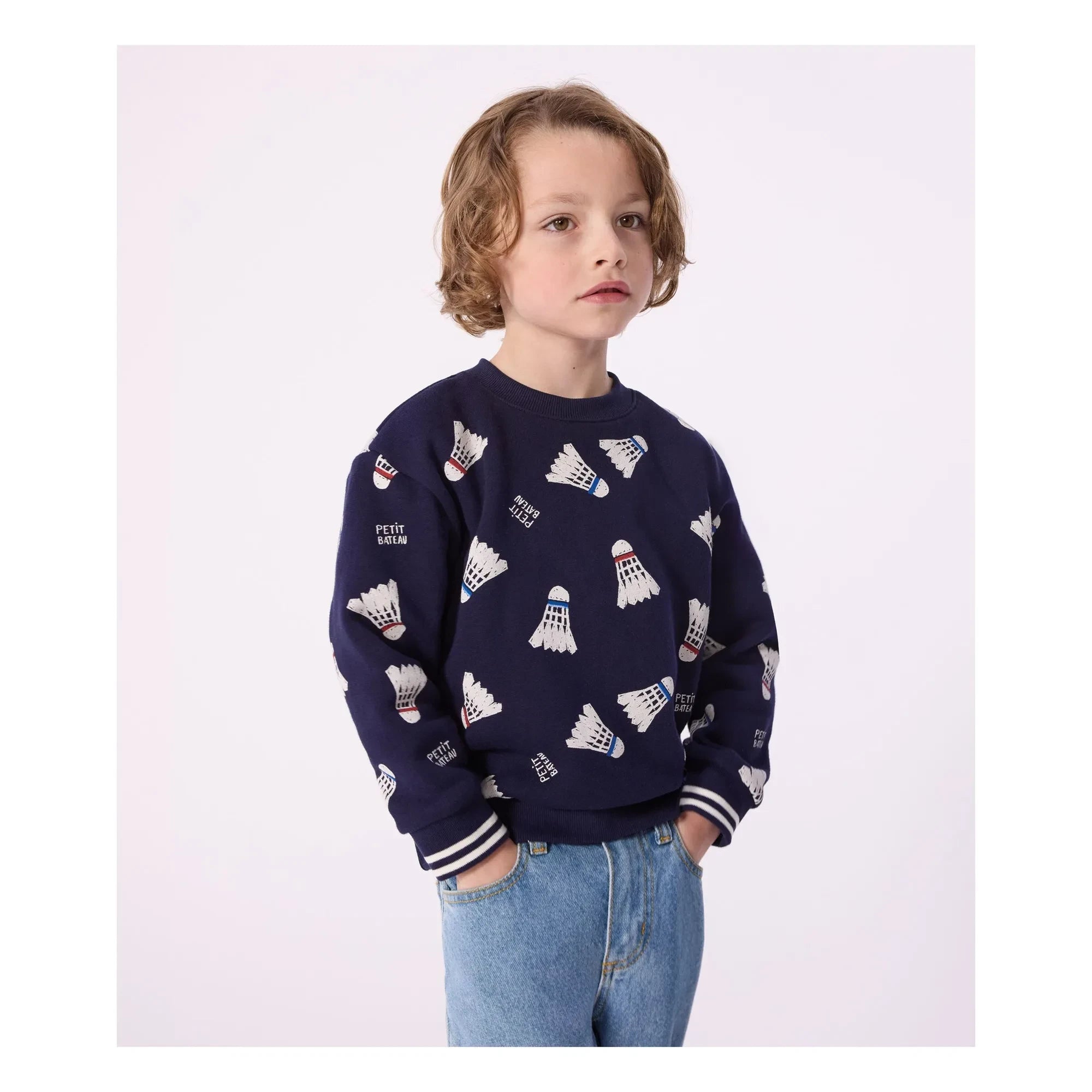 Petit Bateau – Badminton Fleece-Sweatshirt | Nachtblau