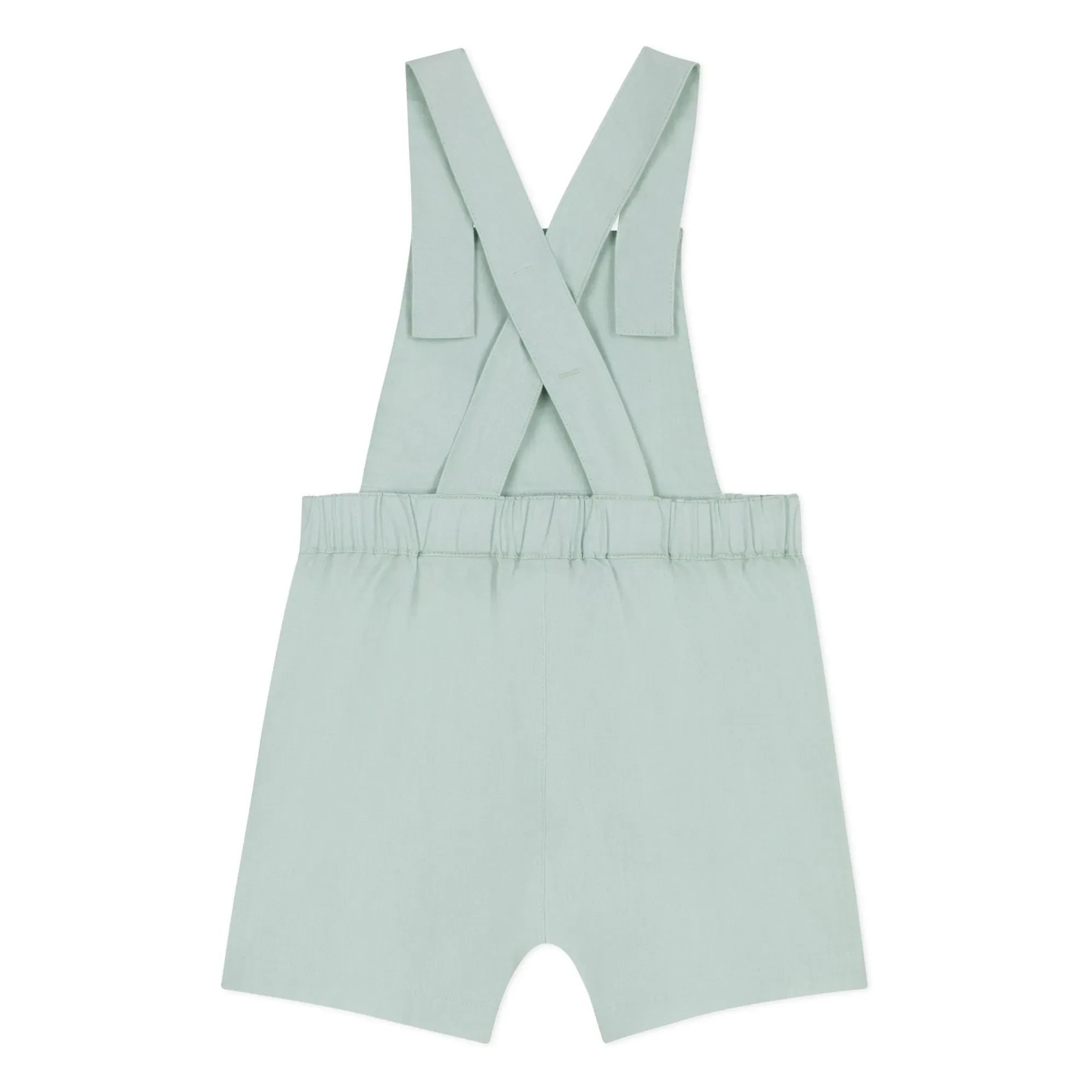Petit Bateau - Leinen Kurzer Overall | Salbei