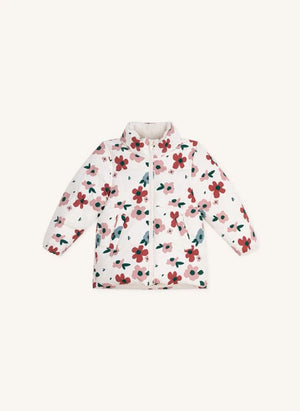 Petit Bateau - Çiçek Desenli Şişme Mont | Ekru