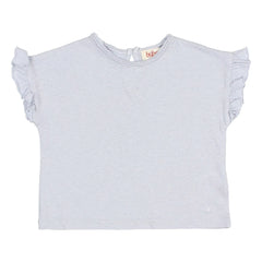 Búho - Baby Leinen Rüschen-T-Shirt | Hellblau