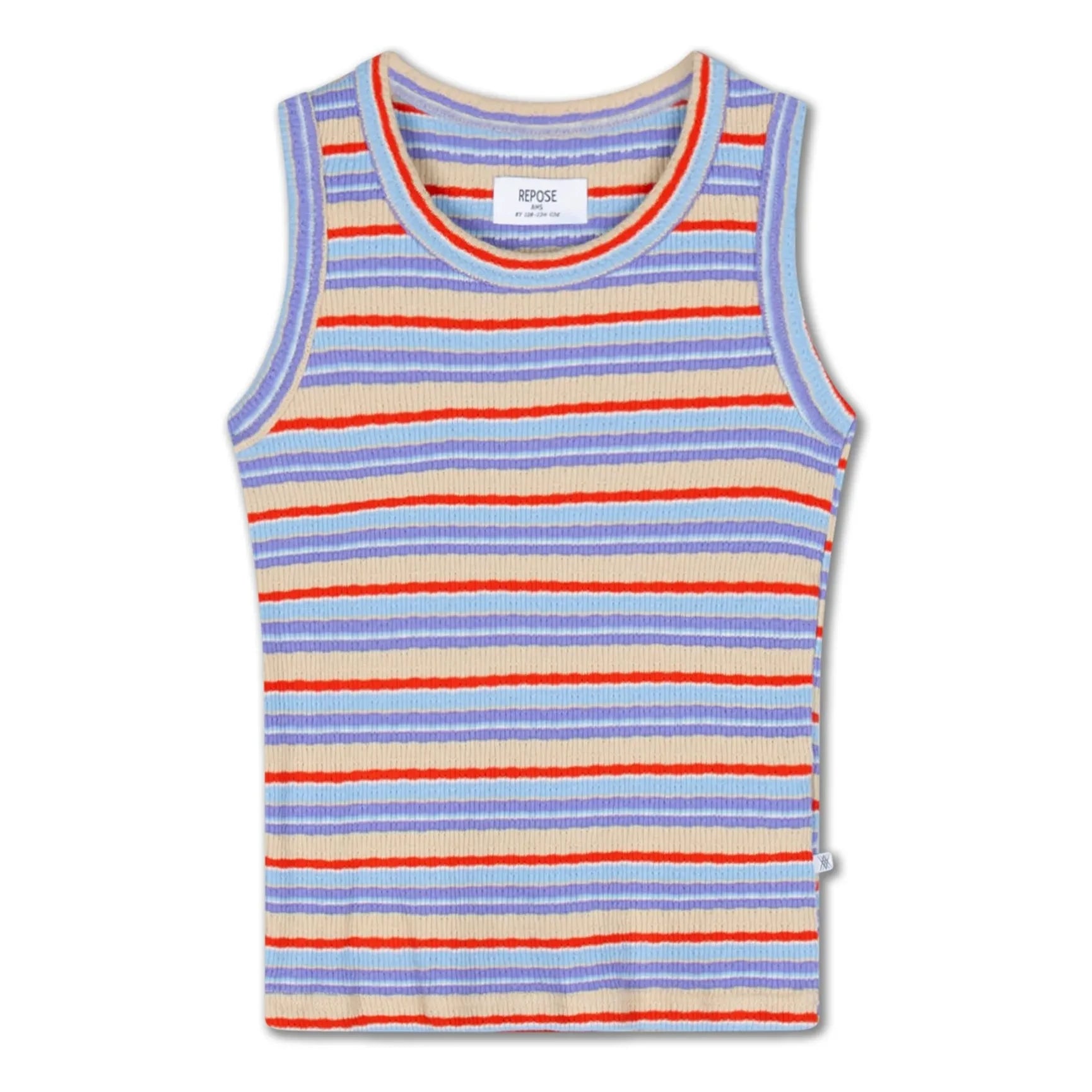 Repose AMS - Gestreiftes Rippstrick Tanktop Bio-Baumwolle | Flieder