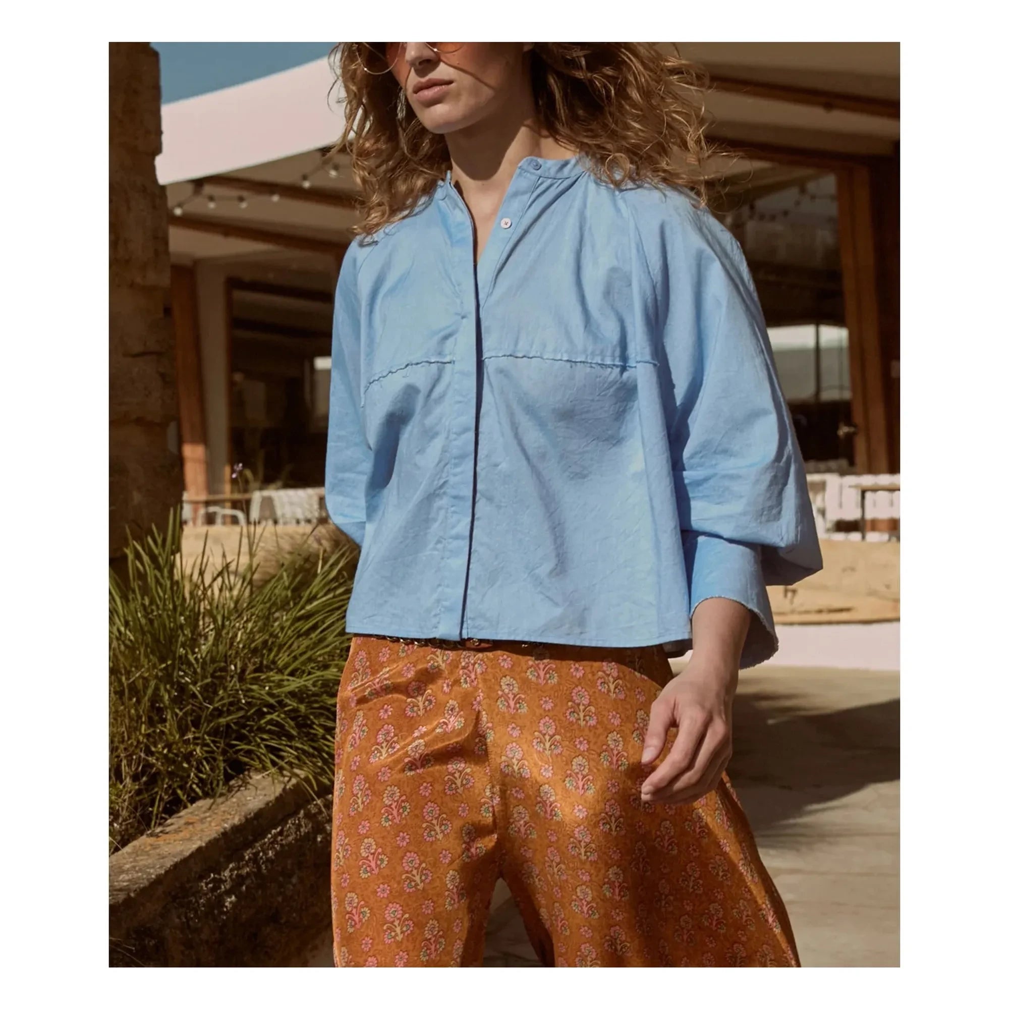 Mes Demoiselles - Soon Baumwoll-Popeline Bluse | Hellblau