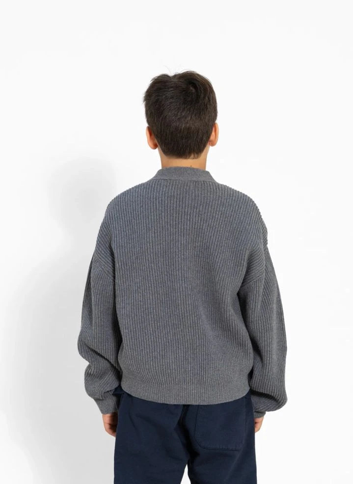 Smallable Kid - Harcourt Organischer Baumwollpullover | Grau meliert