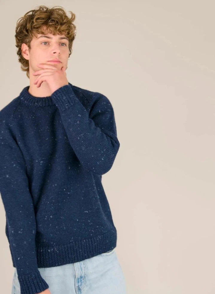 Origin Knitwear - Raglan Großer Strickpullover | Dunkelblau