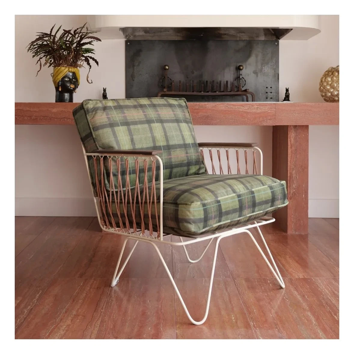 Honoré - Tartan Samt Croisette-Sessel | Grün