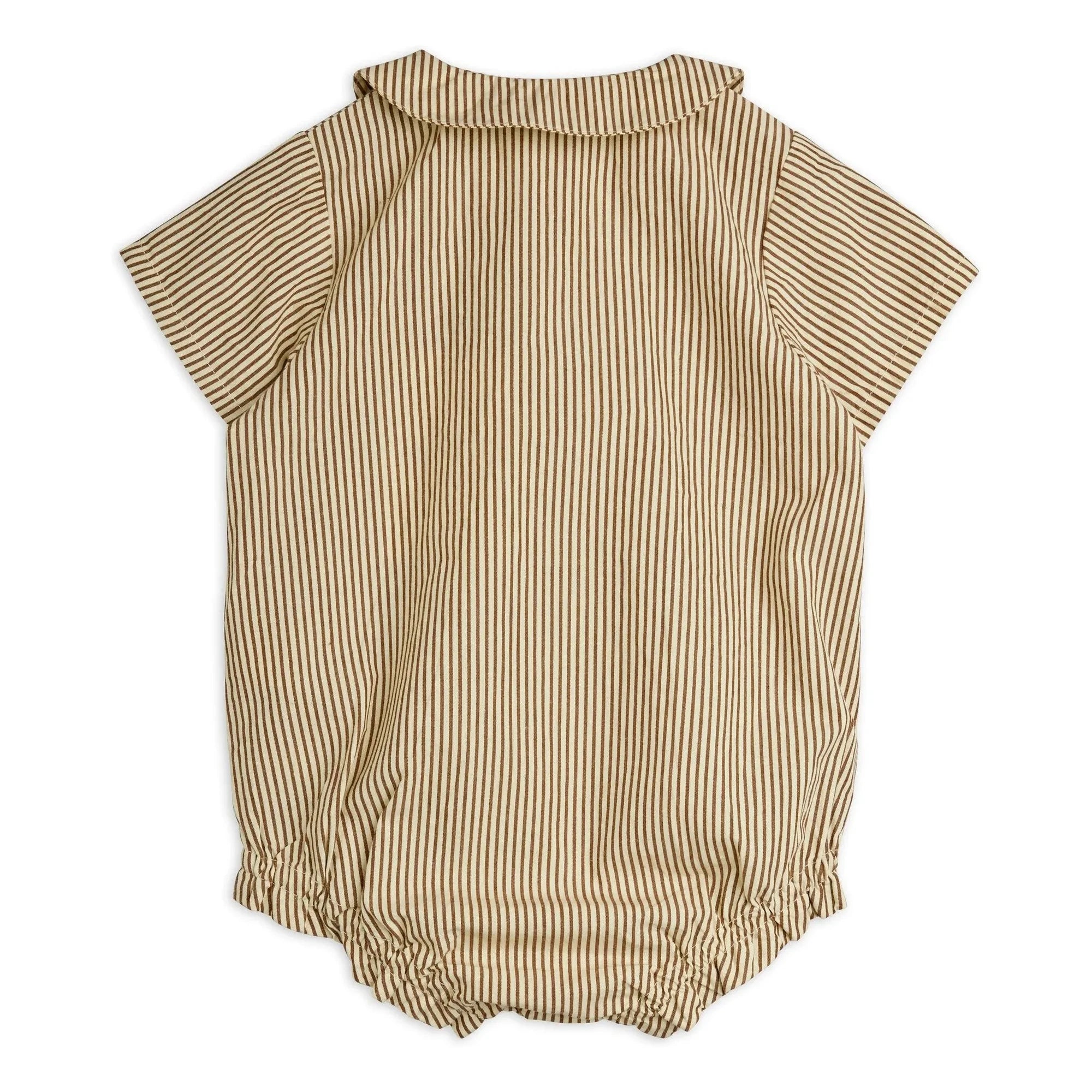 Mini Rodini - Gestreifter Bio-Baumwoll-Poplin-Overall | Braun