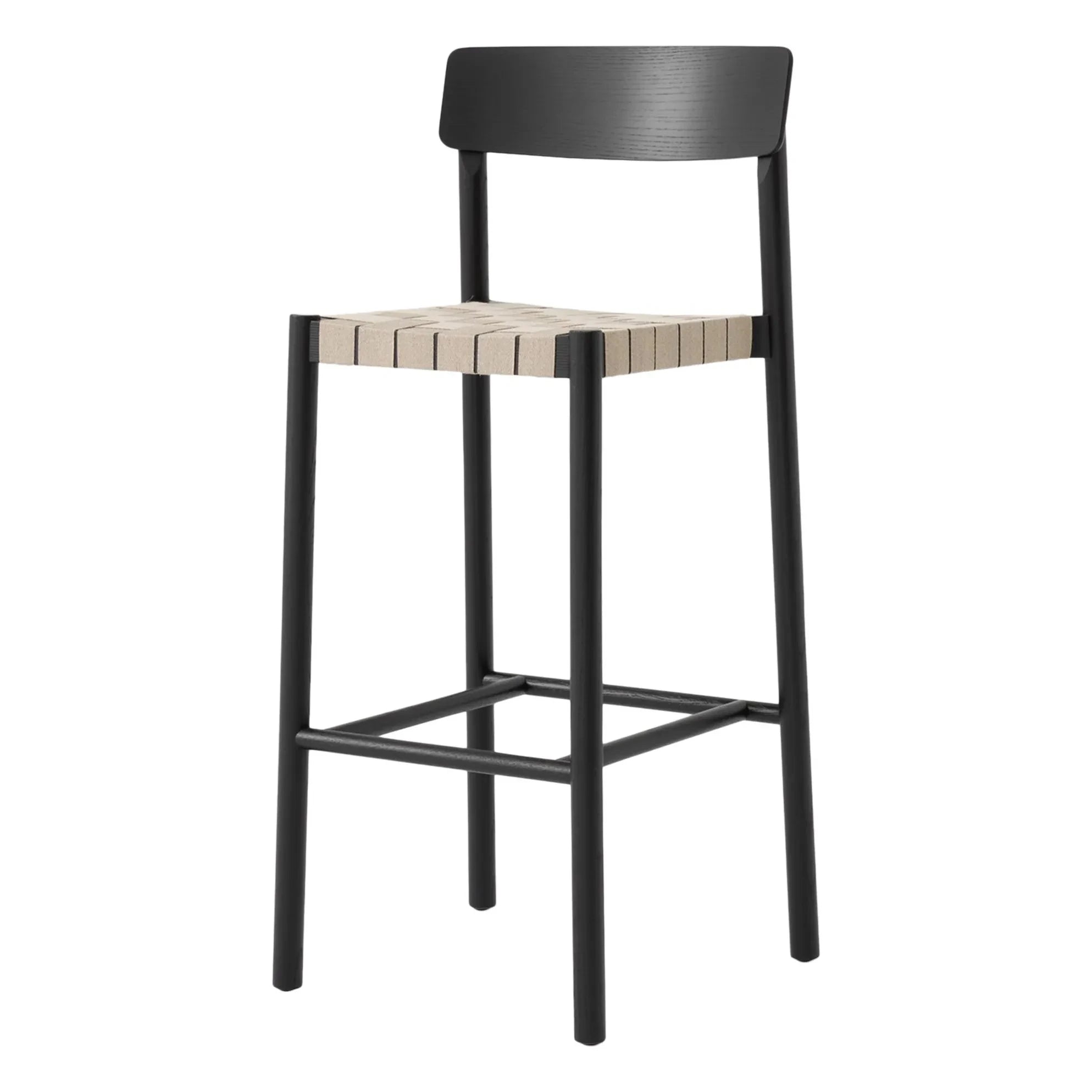 & Tradition - Betty TK15 natürlicher Eschenholz-Barhocker mit Geflecht 75 cm