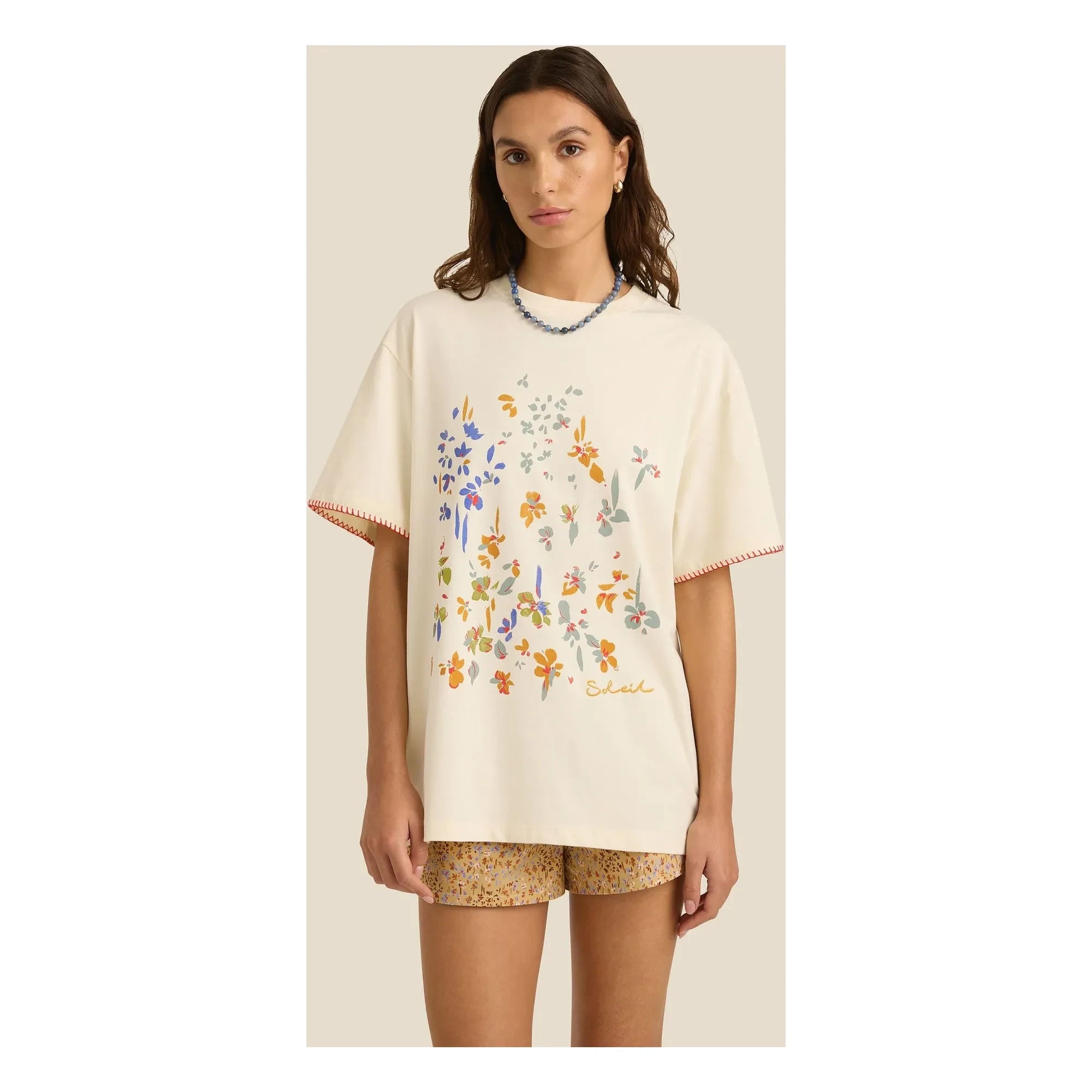 Soleil Soleil - Posy Bio-Baumwoll-T-Shirt | Beige