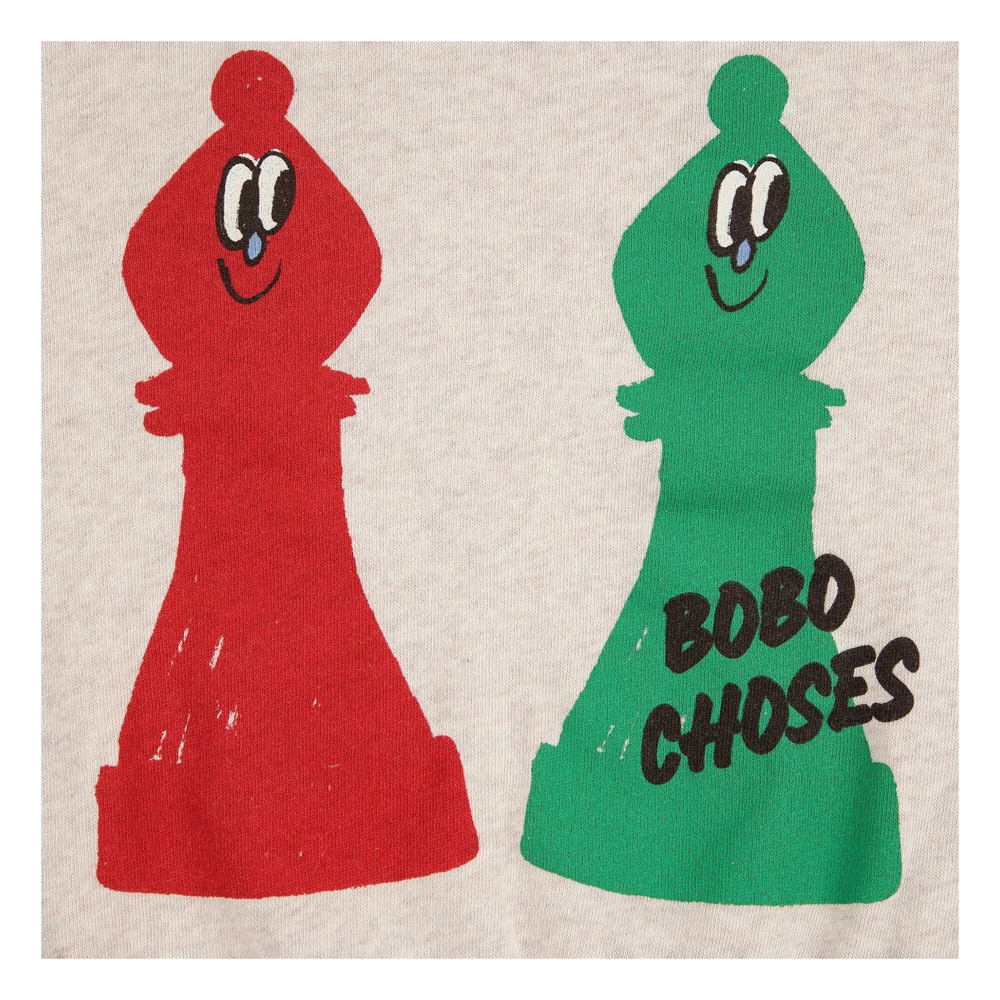 Bobo Choses - Chess Sweat Bio-Baumwolle | Heather Beige