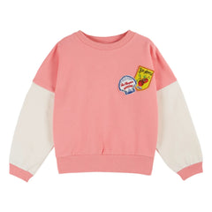 Emile et Ida – Sweatshirt mit Rosette aus Bio-Baumwolle | Rosa