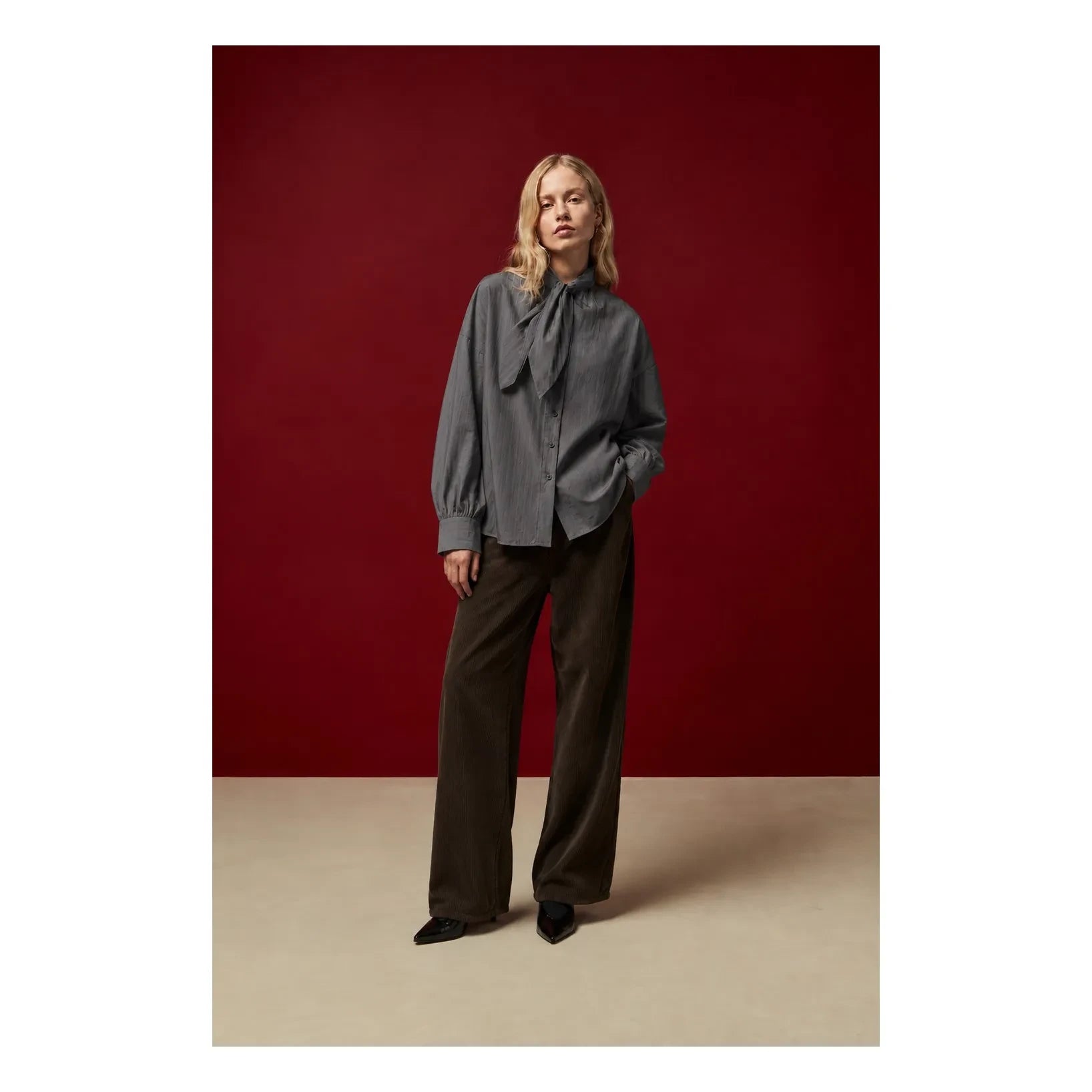 BELLEPIECE - Tom Cotton Poplin Bluz | Steel