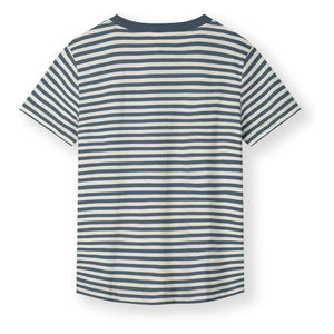 Gray Label - Oversize Gestreiftes T-Shirt aus Bio-Baumwolle | Blau