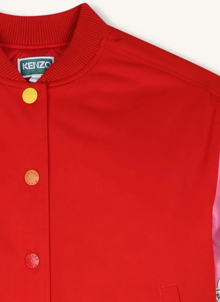 Kenzo - Bomber Rozetli İşlemeli Kenzo Flower | Kırmızı
