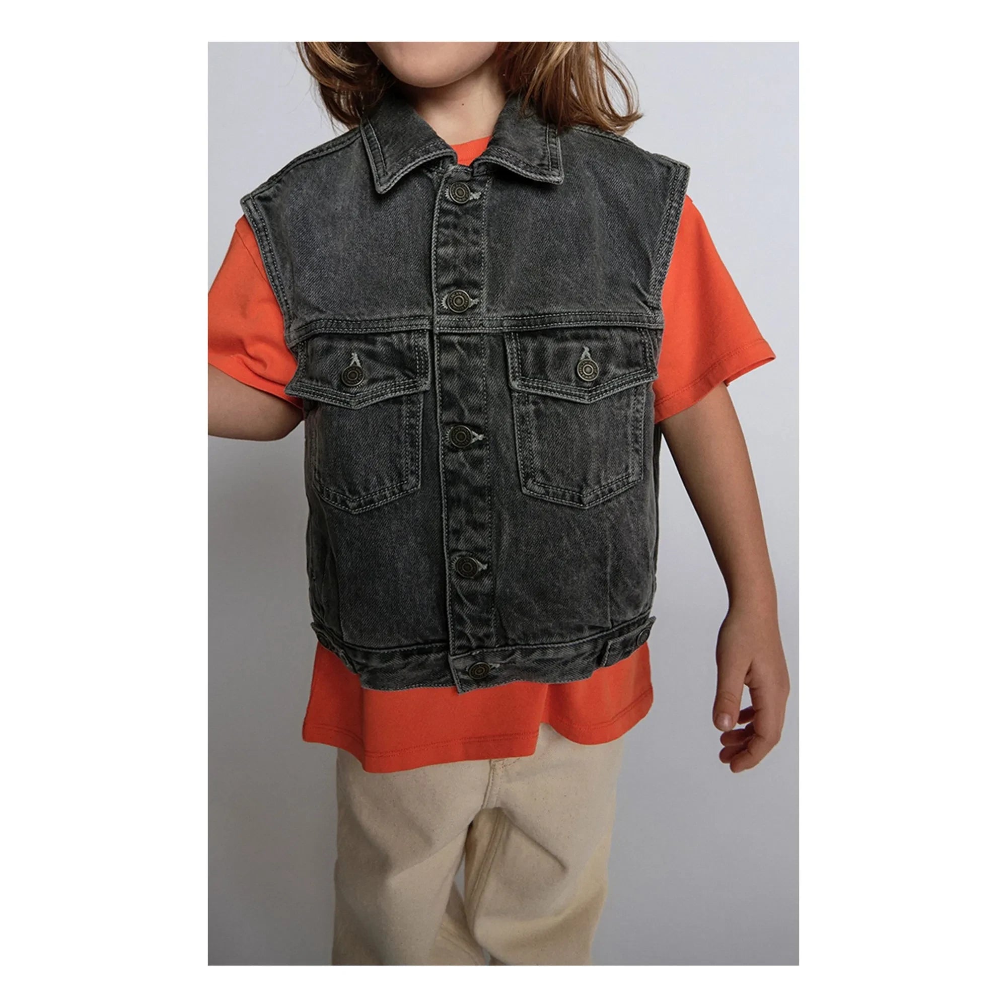 American Vintage - Yopday Ärmellose Jeansjacke | Grau