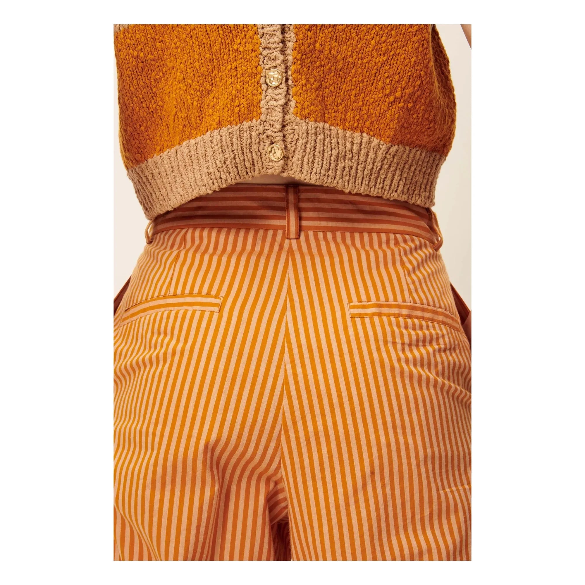 Sessùn - Hose Provencia aus gestreifter Baumwolle | Orange