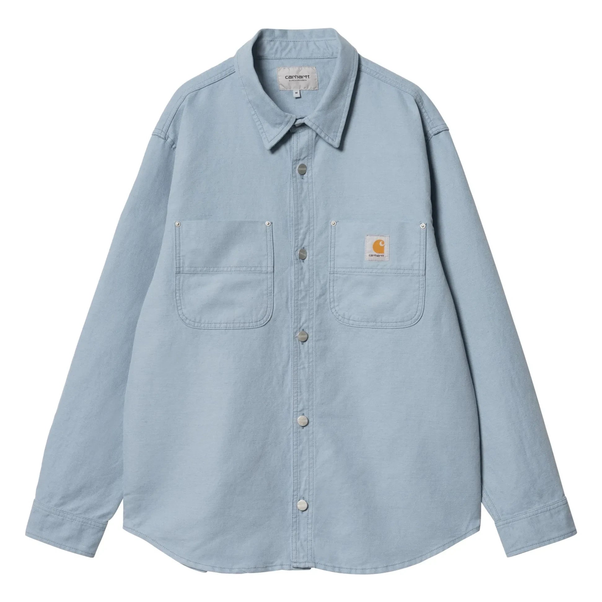 Carhartt WIP - Walter Overshirt aus Baumwolle und Leinen | Grau-Blau