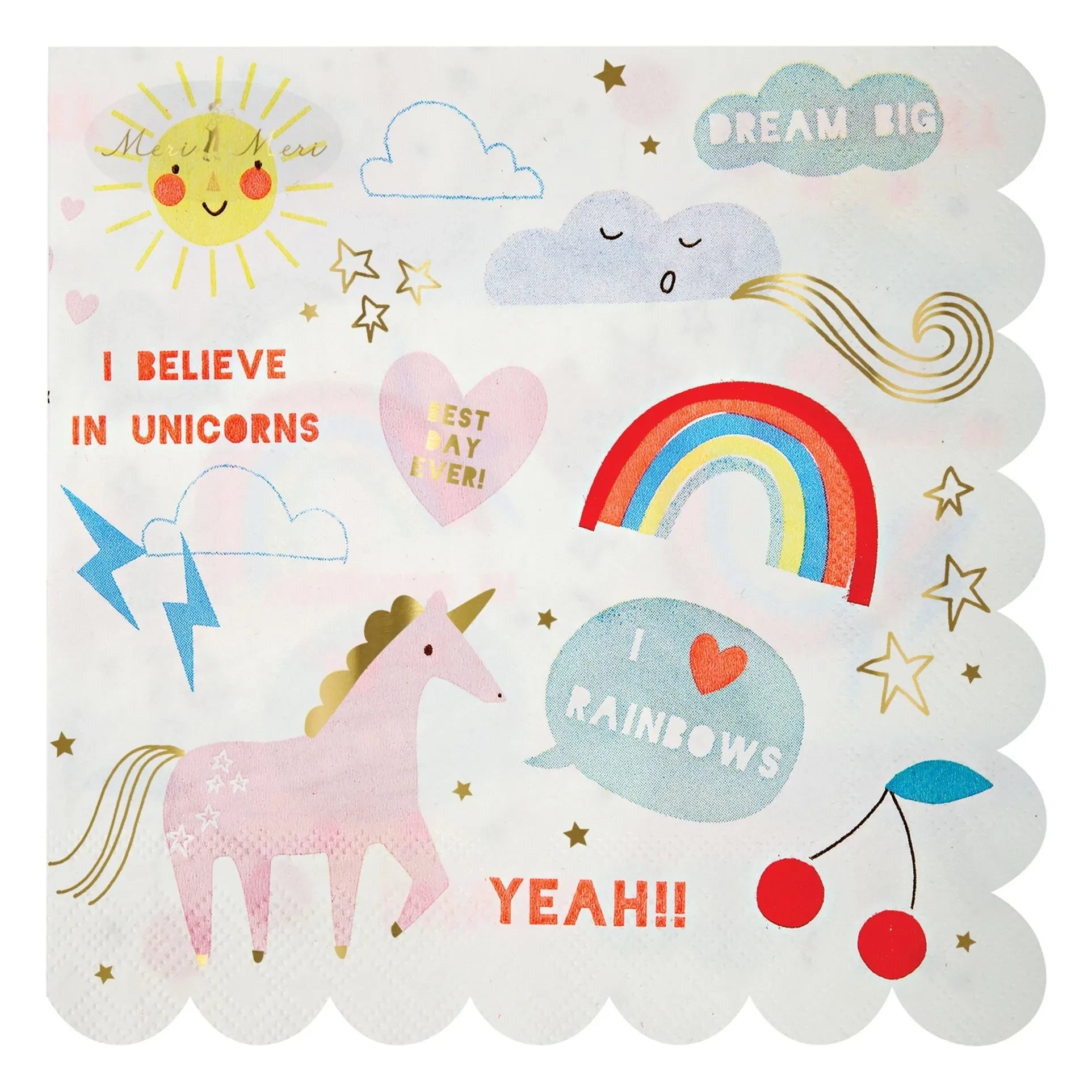 Meri Meri - I Believe in Unicorns Papierhandtücher - 16er-Set