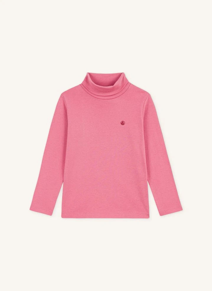 Petit Bateau - Organik pamuk logo balıkçı yaka | Toz Pembe