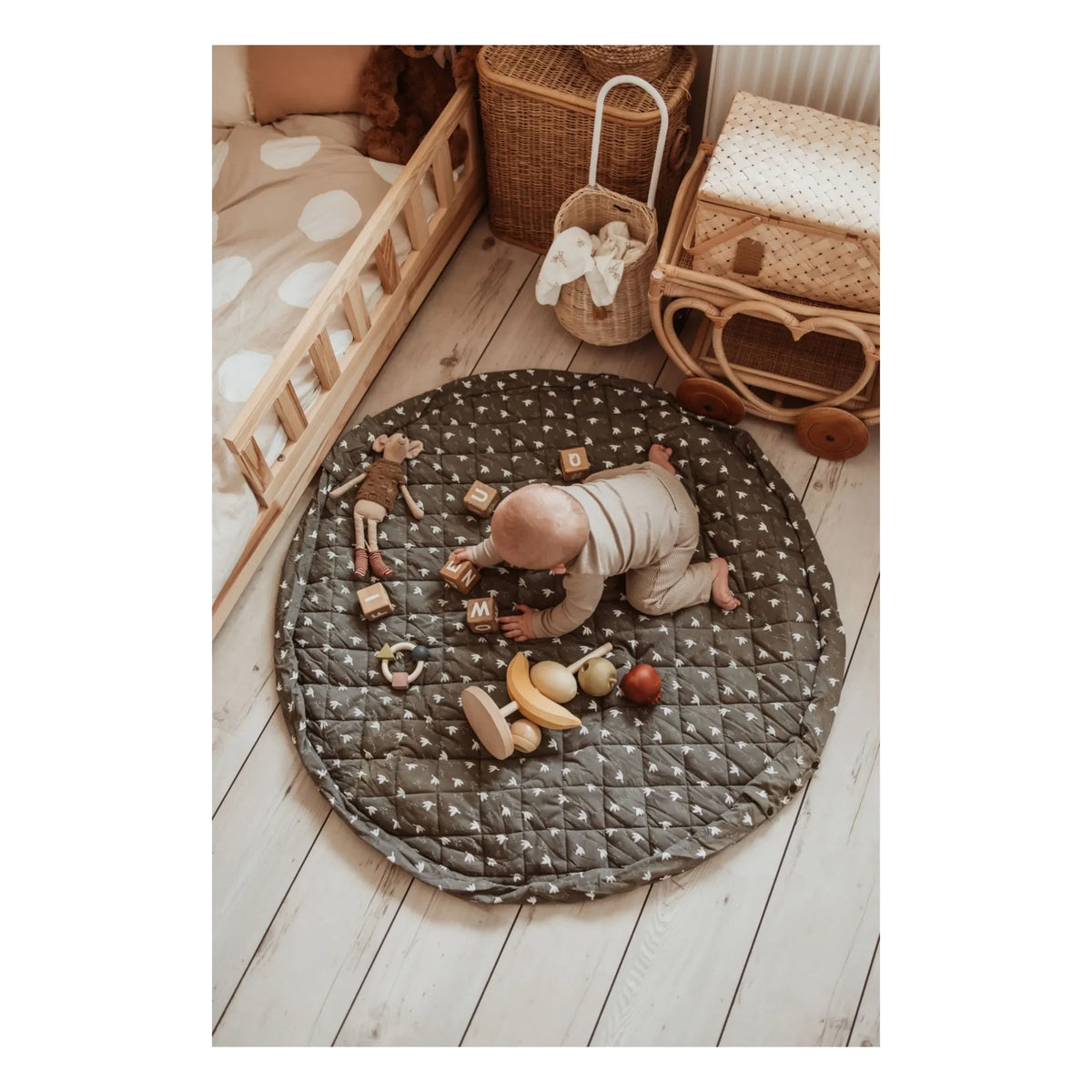 Play and Go - Noomad Tasche / Teppich - Vögel | Khaki