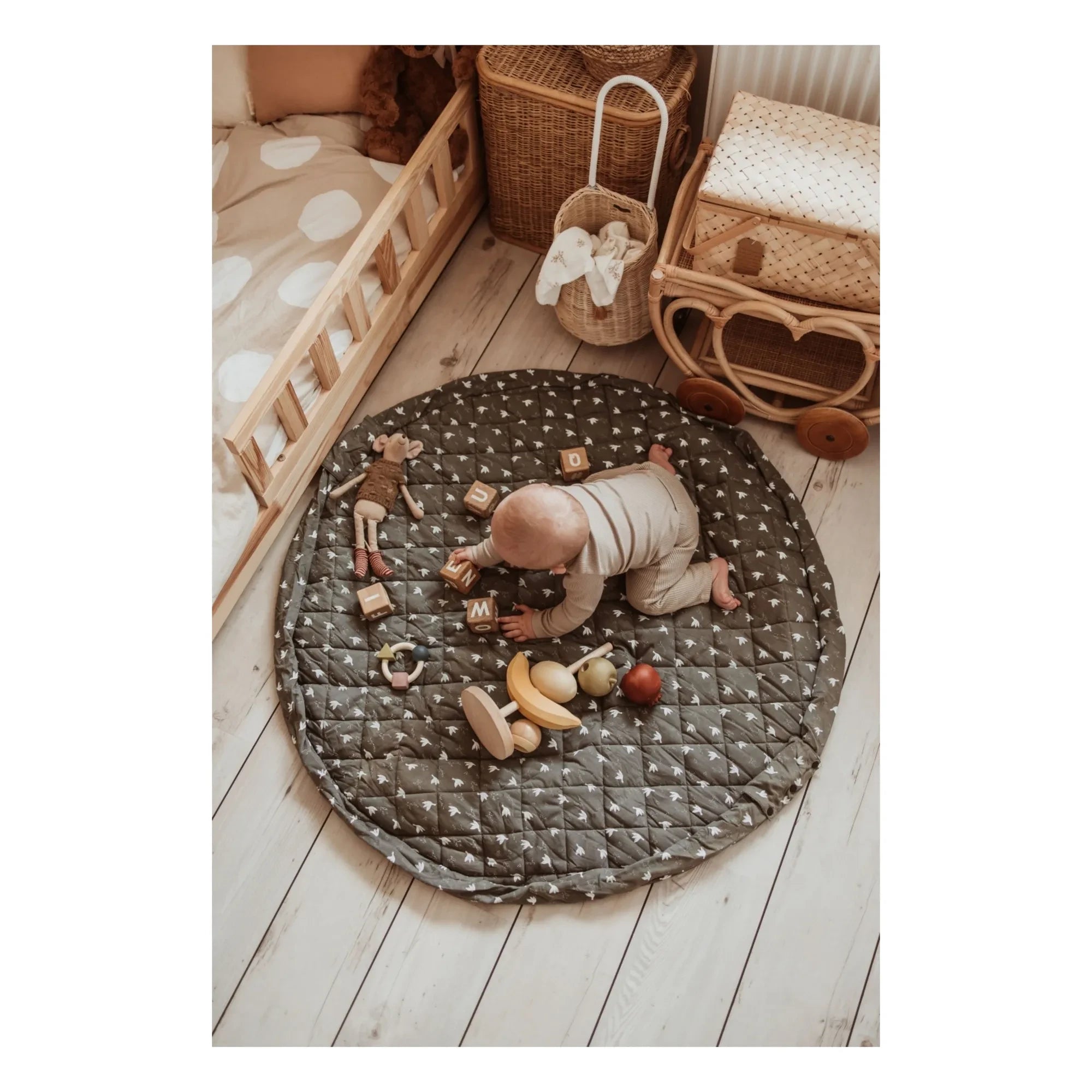 Play and Go - Noomad Tasche / Teppich - Vögel | Khaki