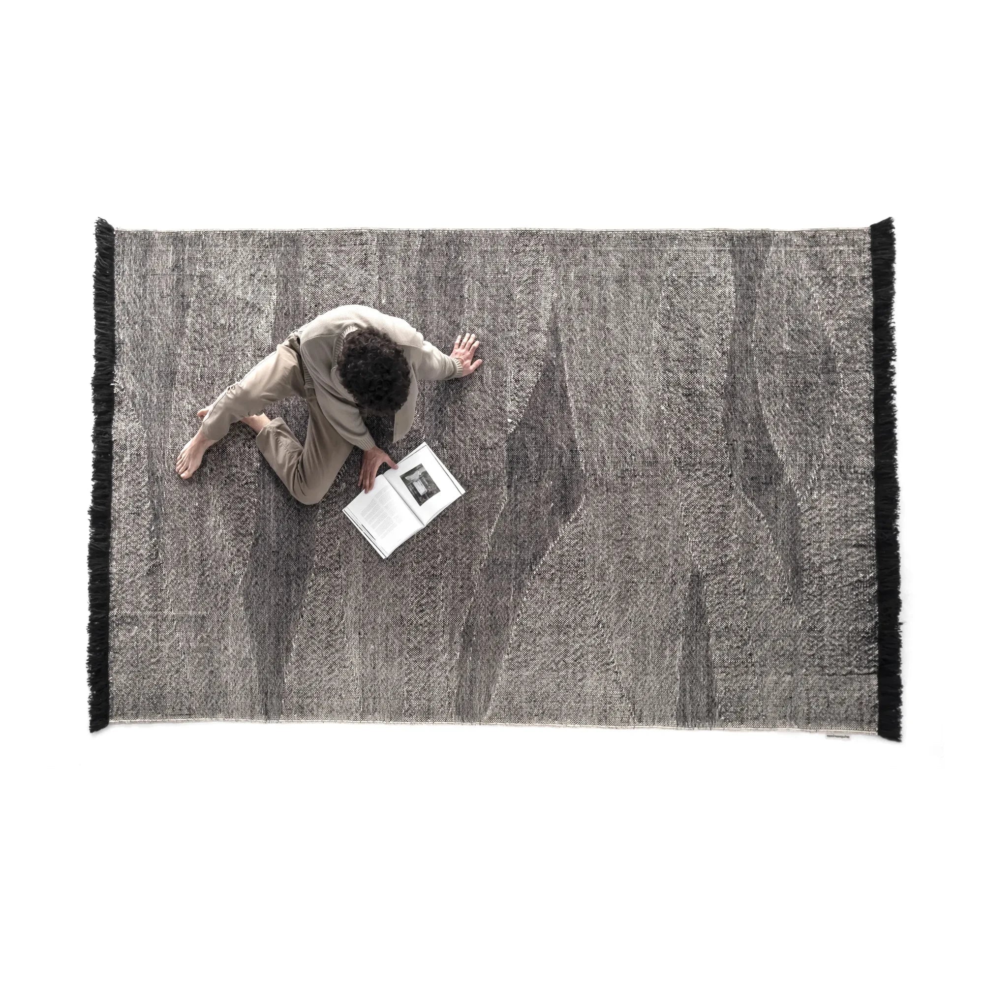 Nanimarquina - Telares Afghan Wollteppich | Schwarz