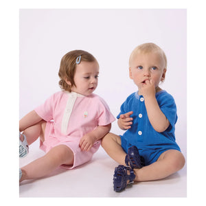 Petit Bateau - Einfarbiger Kurzarm-Strampler | Königsblau