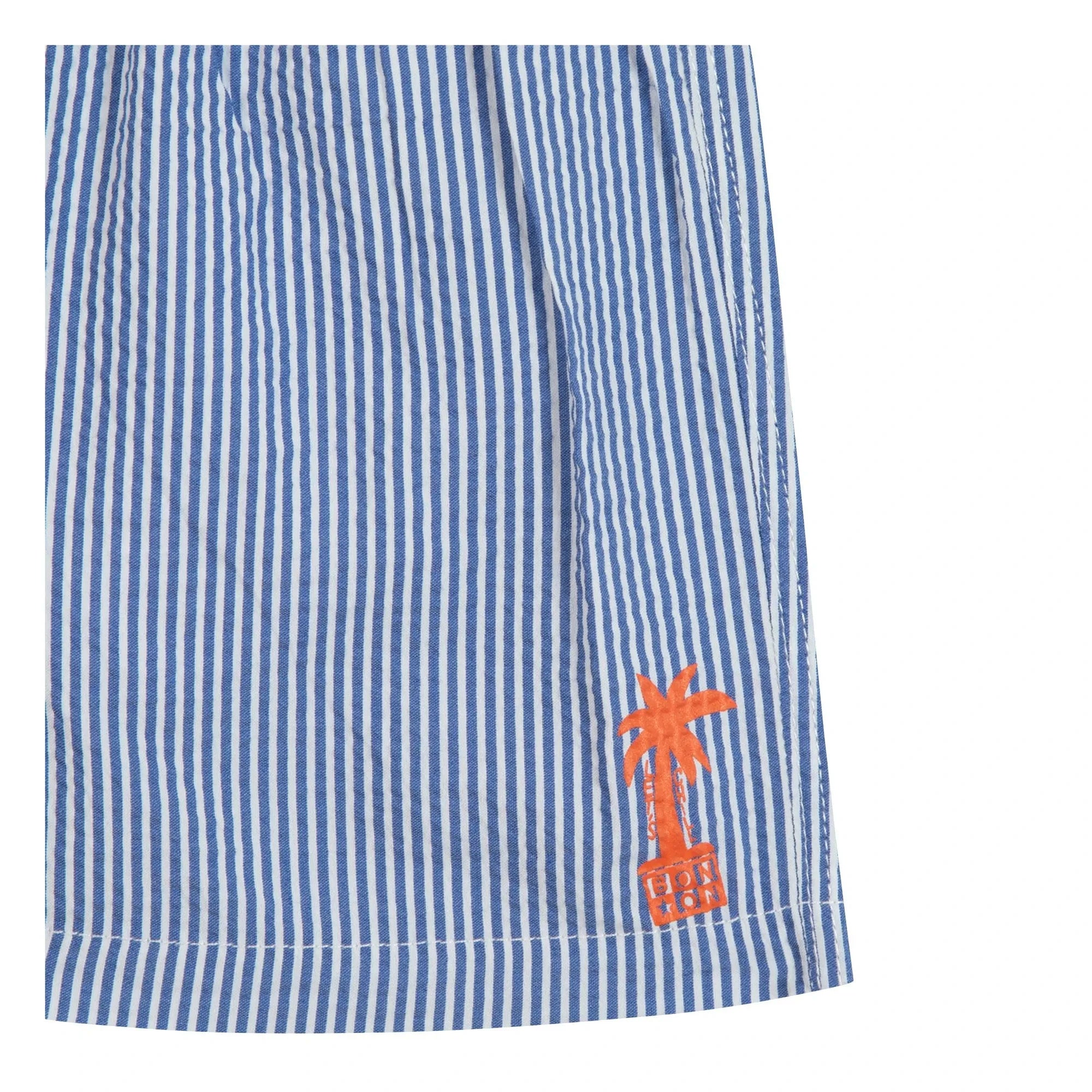 Bonton - Gestreifte Baby-Badeshorts | Azurblau
