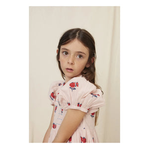Bebe Organic - April Fleurs Kleid mit gepunkteten Ärmeln | Blassrosa
