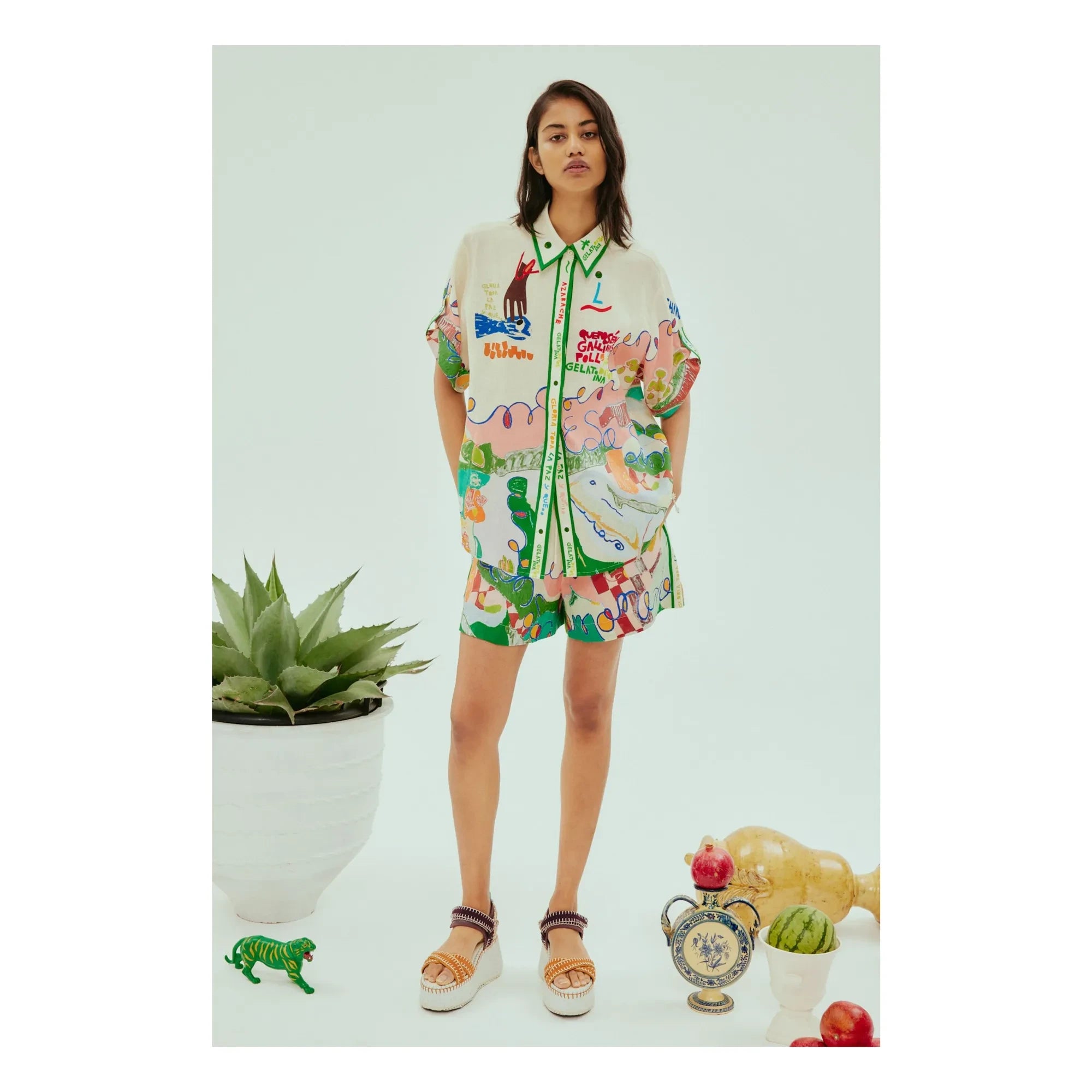 Alémais - Nadia Leinen-Shorts | Grün