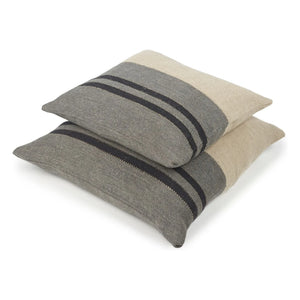Libeco - Leinenkissenbezug Black House Stripe | Carbon