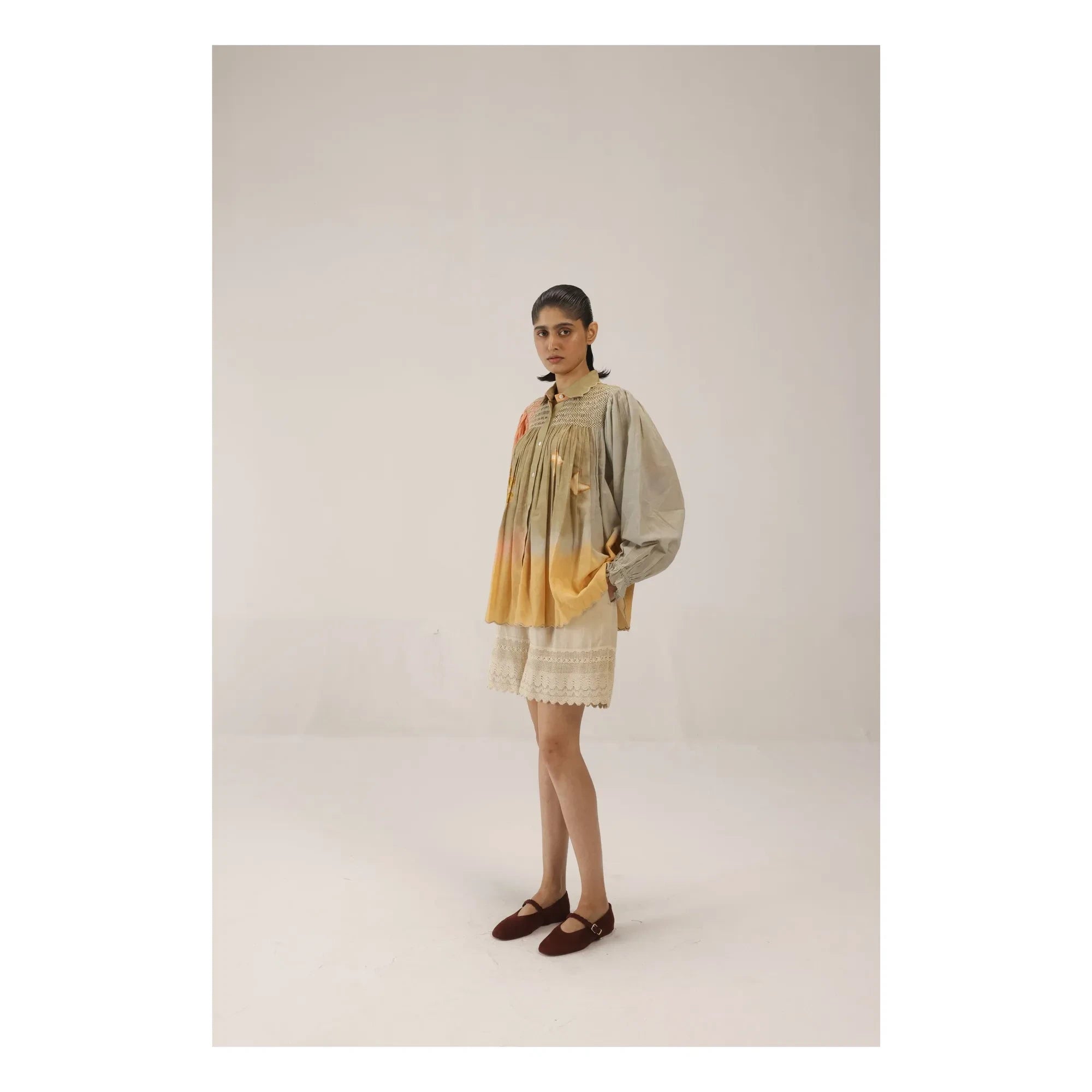 CORD - Judy Baumwoll-Seiden-Bluse | Khaki