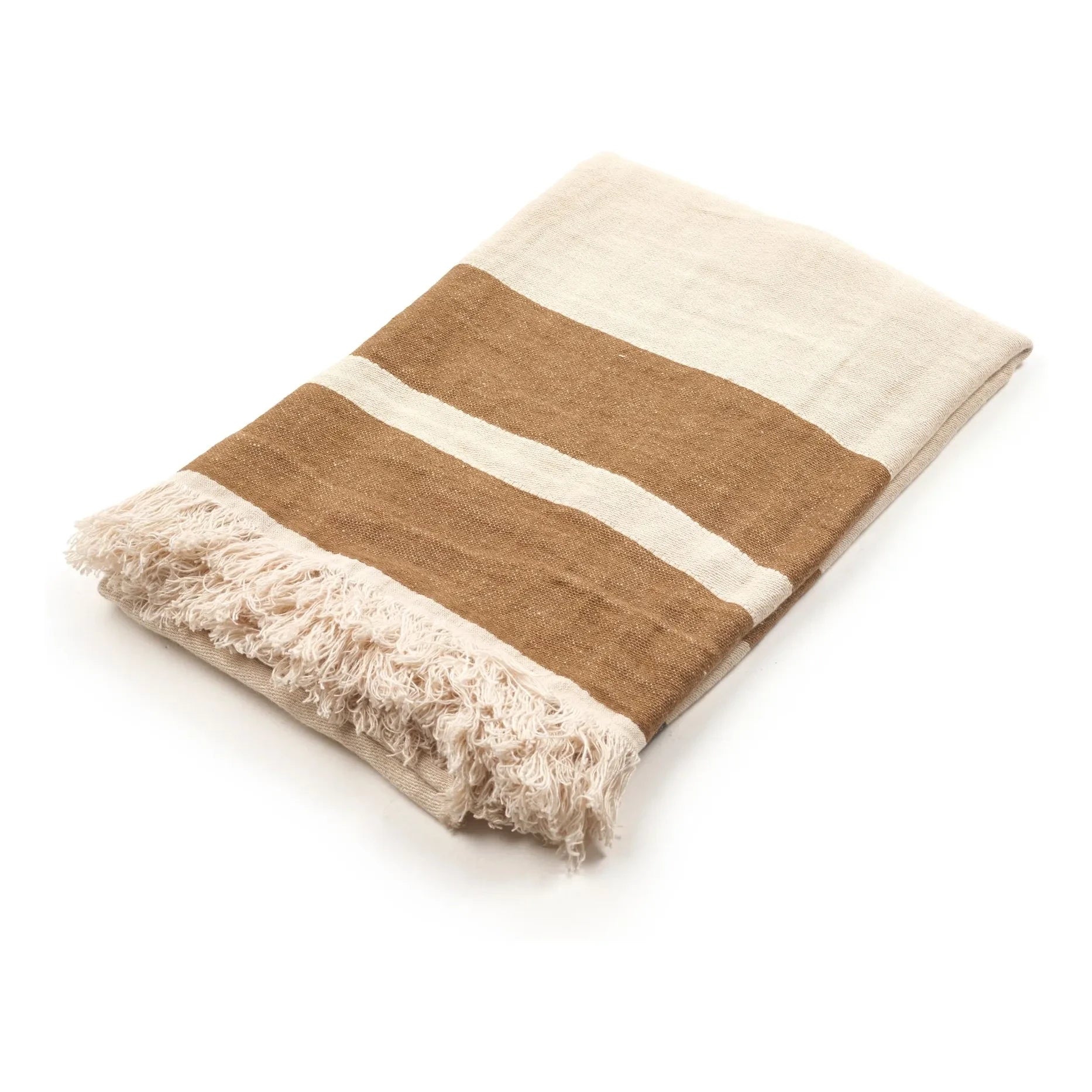 Libeco - Dakota gestreiftes Strandtuch | Ecru