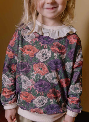 Studio Bohème - Juno Blumenmuster Bio-Baumwoll-Sweatshirt | Lila