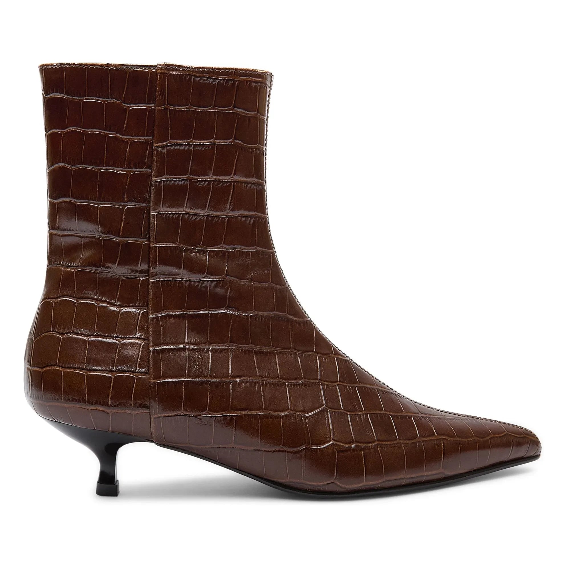 Augusta - Paula Kroko Muster Stiefel | Schokolade