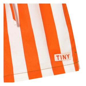 Tinycottons - Gestreifte Twill-Shorts | Rot