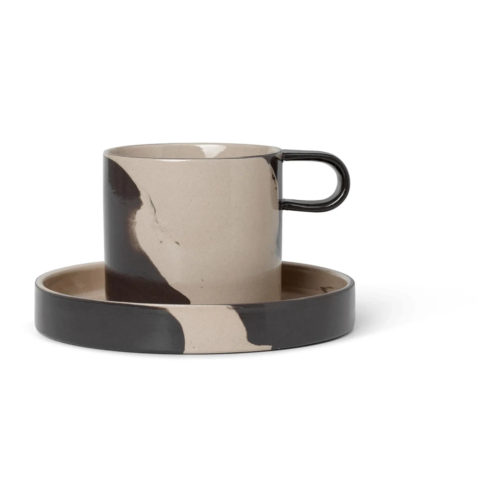 Ferm Living - Teller mit Trinkbecher | Grau
