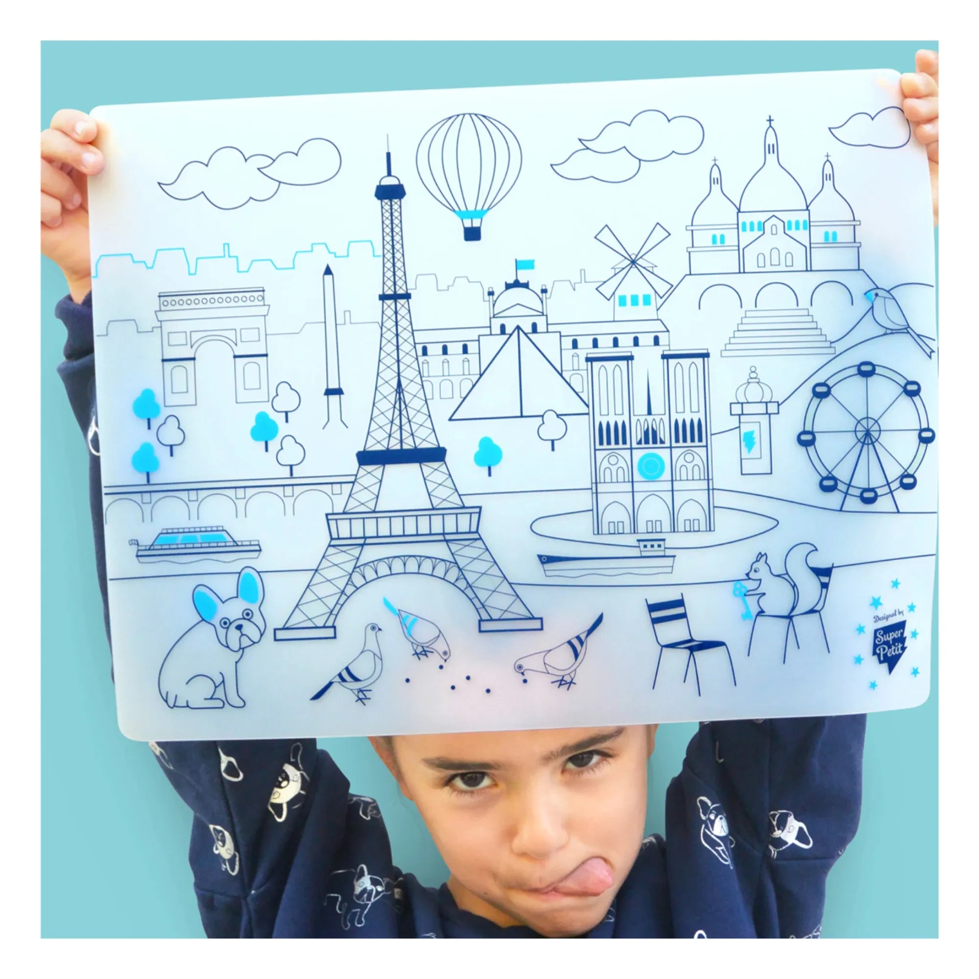 Superpetit - Paris Malunterlagen mit Armband und 5 Filzstiften