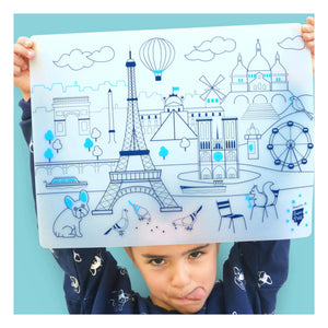 Superpetit - Paris Malunterlagen mit Armband und 5 Filzstiften