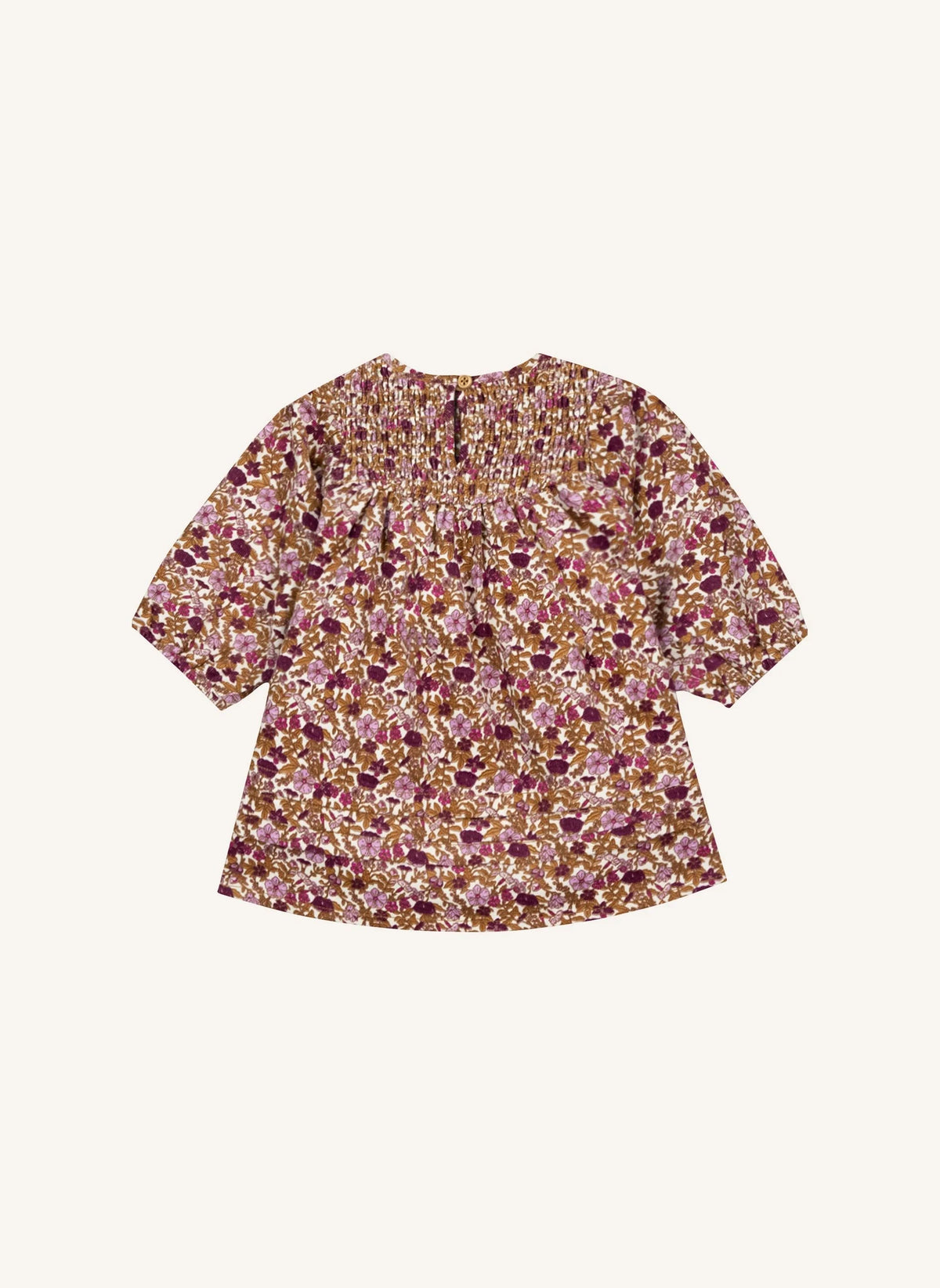 Bonton - Perle Fleurie gerafftes Babykleid | Karamell