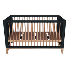 Théo - Nami Ausziehbare Sitzbank und Rattan-Geflecht Bett 70x140cm | Schwarz