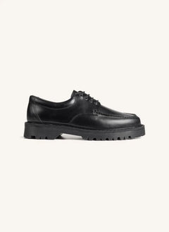 Garment Project - Pete Moc Toe Leder Derby Schuhe | Schwarz