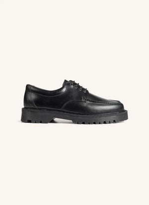 Garment Project - Pete Moc Toe Leder Derby Schuhe | Schwarz