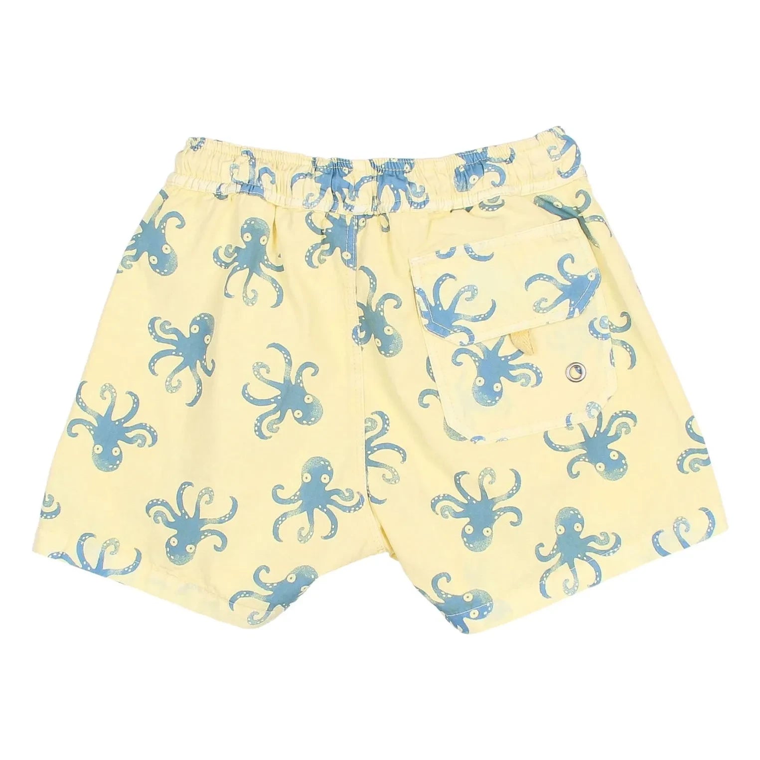 Búho - Organische Baumwoll-Popeline Oktopus-Badeshorts | Gelb