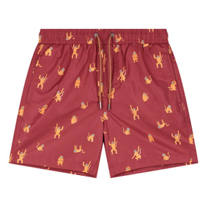 Beachlife - Affen Badehose | Bordeaux