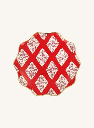 Meri Meri - Blockdruck Weihnachtsteller - 8er Set