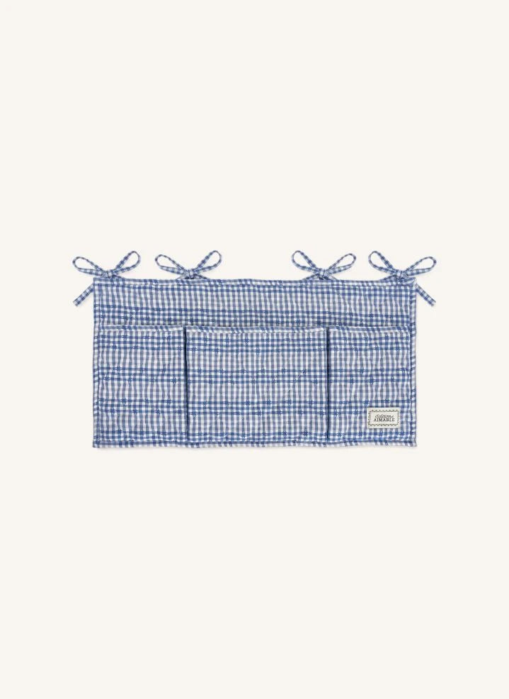 Editions Aimable - Roch Bettaufbewahrungseinheit | Blaues Vichy Baumwolle