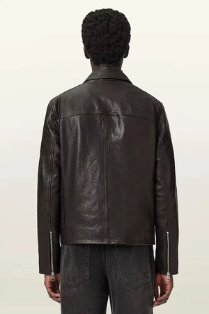 AllSaints Erkek Deri Geçiş Montu TUNE