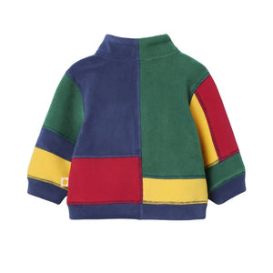 Goldie + Ace - Renk Bloklu Polar Fermuarlı Sweatshirt | Mavi
