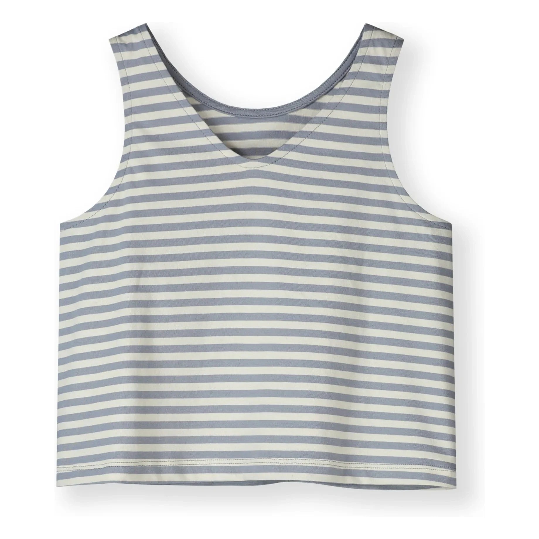 Gray Label – Gestreiftes Boxy Top aus Bio-Baumwolle | Eisblau