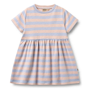 Wheat - Gestreiftes Anna Jerseykleid Bio-Baumwolle | Blassrosa
